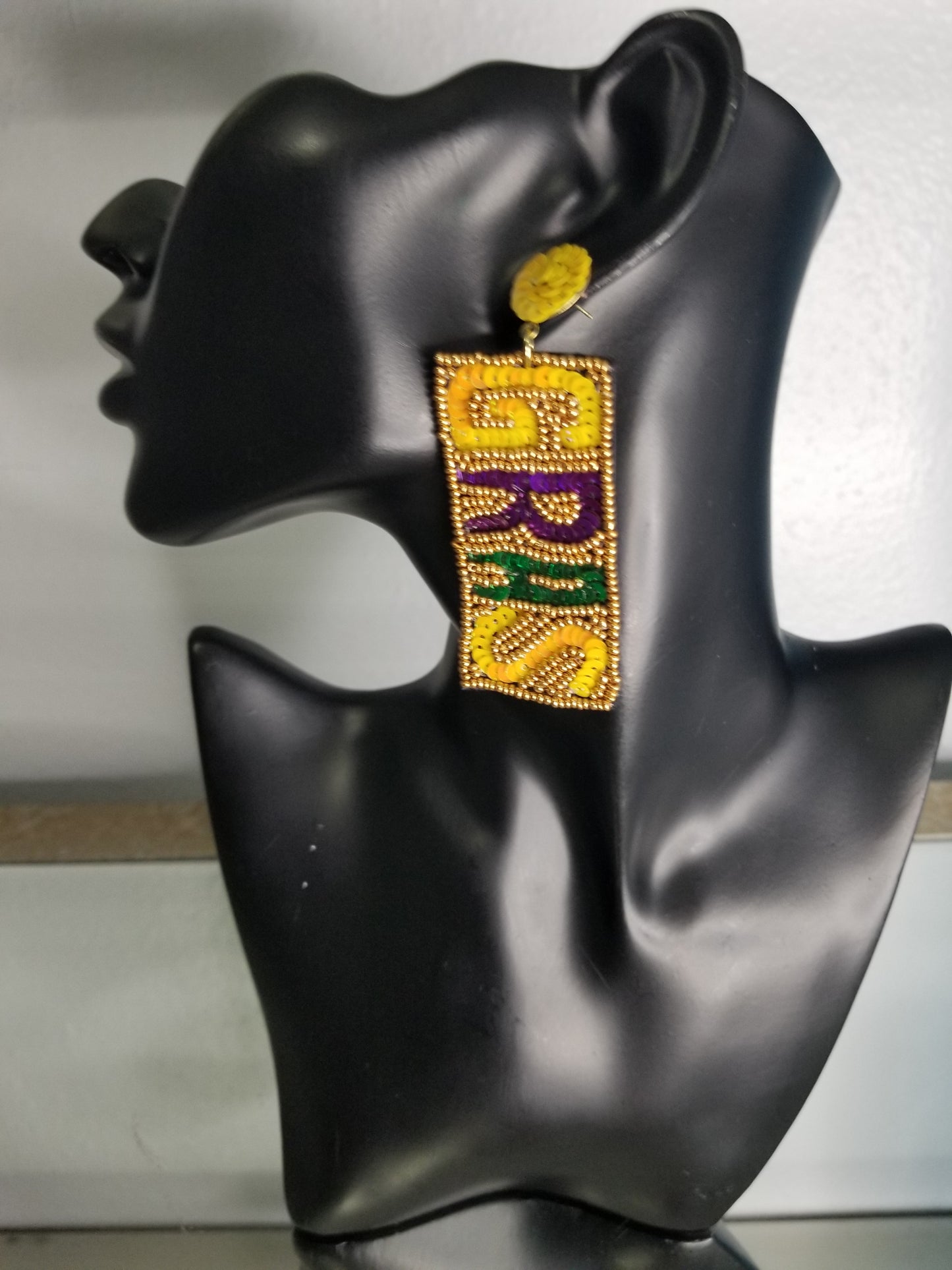 MARDI GRAS Sequin Earrings