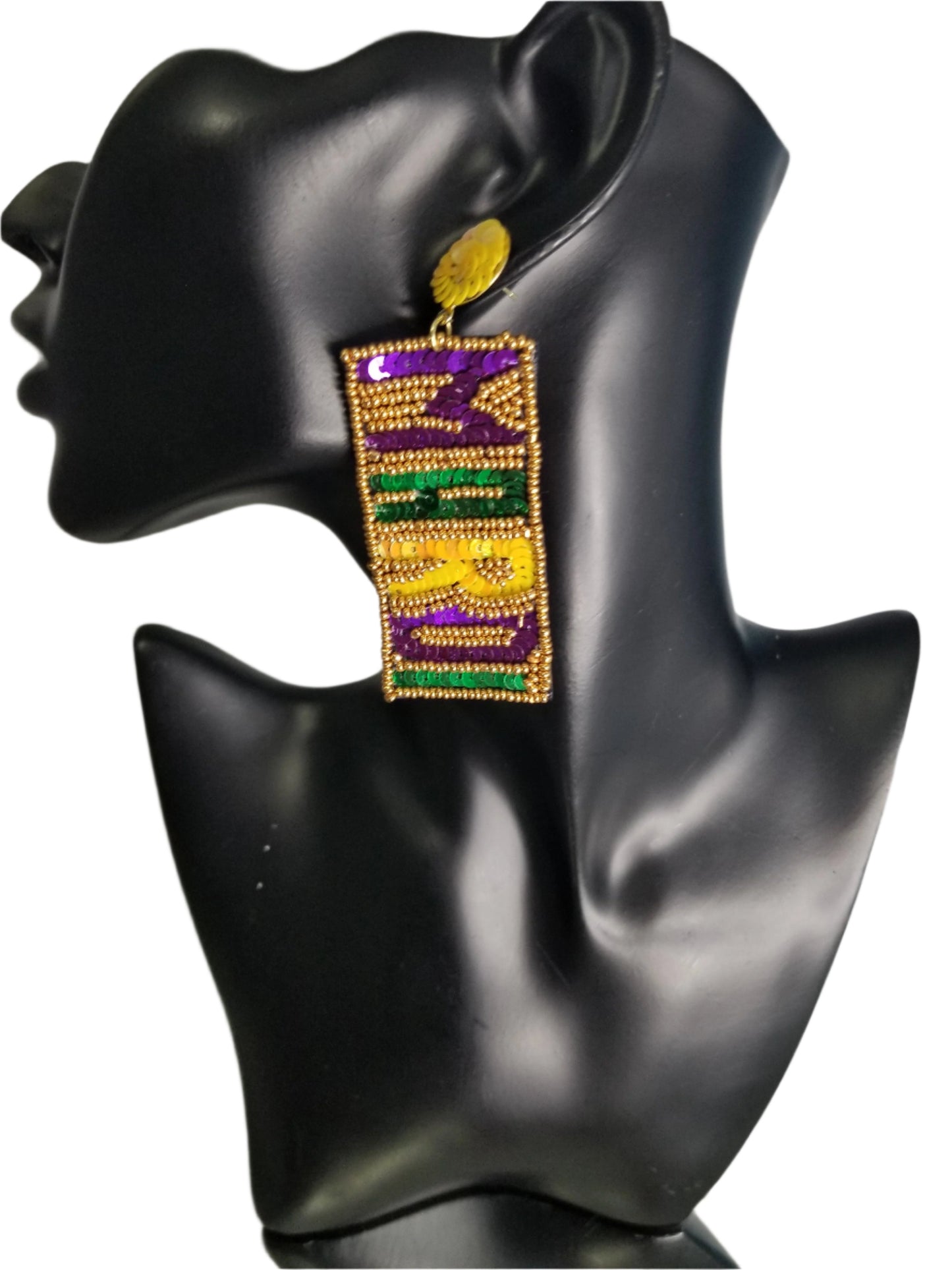 MARDI GRAS Sequin Earrings