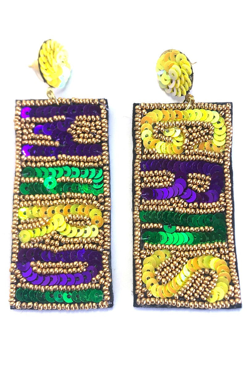 MARDI GRAS Sequin Earrings