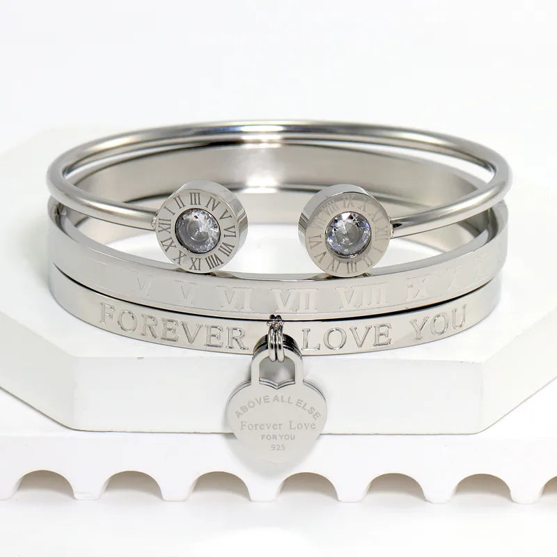 ABOVE ALL ELSE 18K Plated Stainless Steel Stack Bracelets