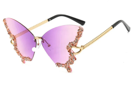 ULTRA FLY Butterfly Rimless Sunglasses