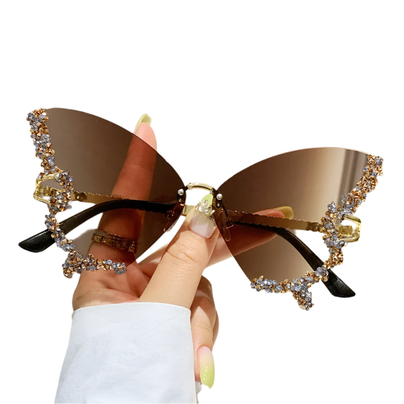 ULTRA FLY Butterfly Rimless Sunglasses