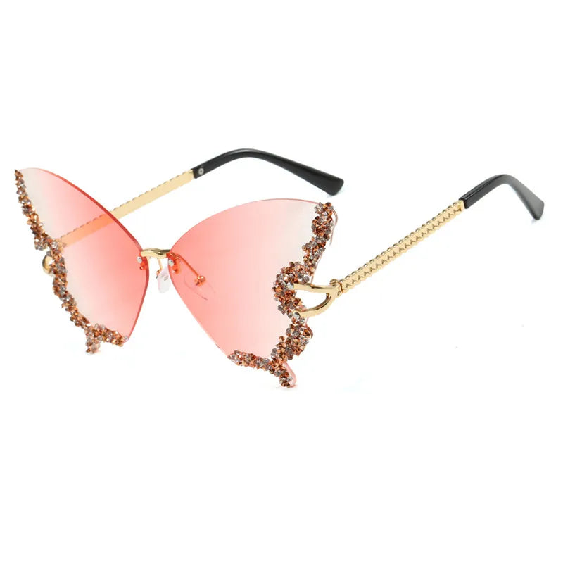 ULTRA FLY Butterfly Rimless Sunglasses