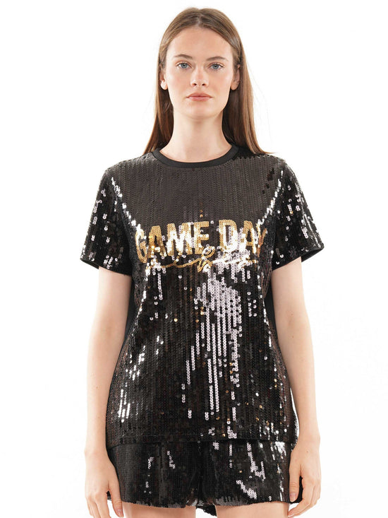 GAME DAY VIBES Sequin Top