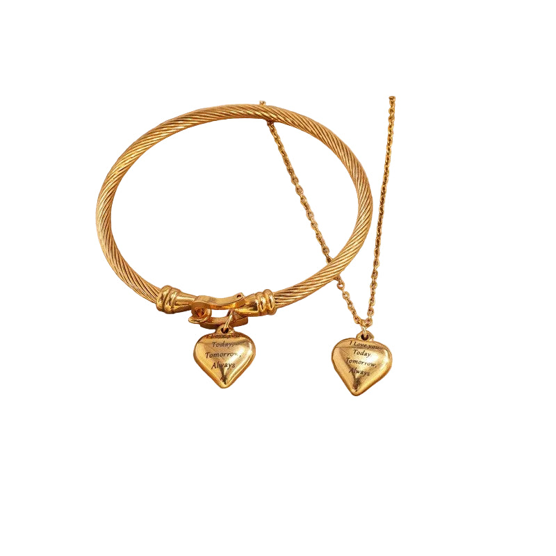 ENDLESS LOVE Stainless Steel Necklace and Bracelet Set