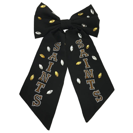 SAINTS Rhinestones and Gems Hair Bow