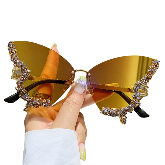 ULTRA FLY Butterfly Rimless Sunglasses