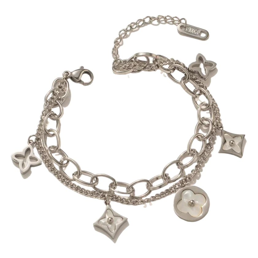 SHEREE Stainless Steel Charm Bracelet