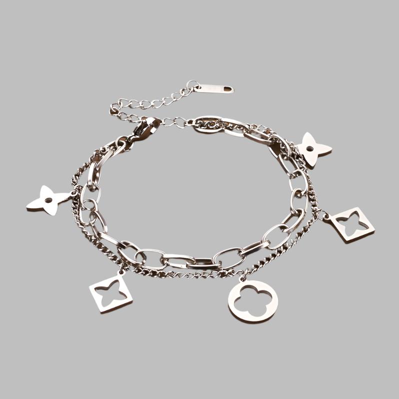 SHEREE Stainless Steel Charm Bracelet