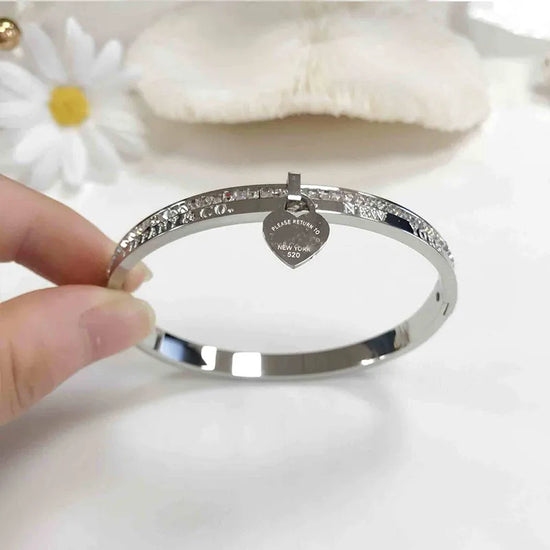 TIFFANY'S Crystal Stainless Steel Bangle