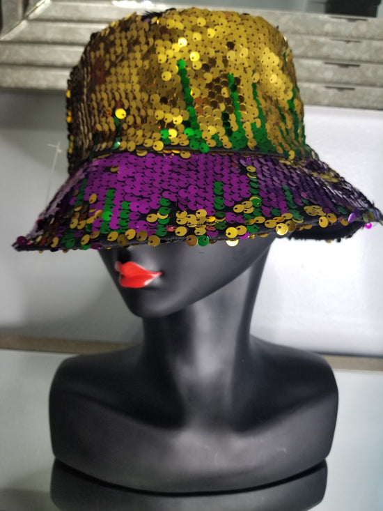 Load image into Gallery viewer, MARDI GRAS Sequin Hat
