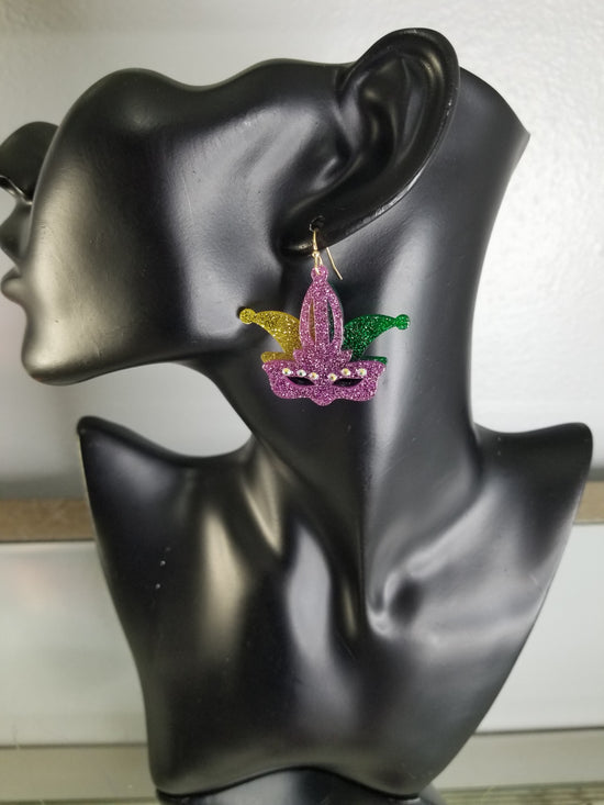 Load image into Gallery viewer, MARDI GRAS Jester Mask Earrings
