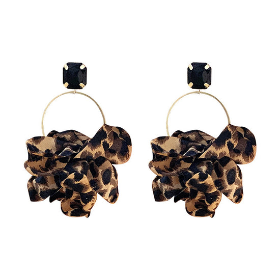 TRACEY Leopard Print Fabric Earrings