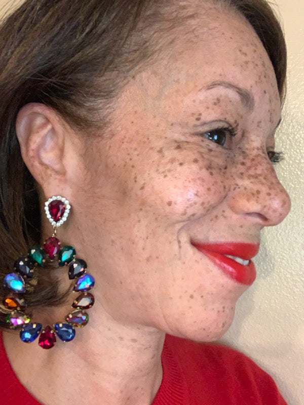CYNTHYA Rhinestone Teardrop Earrings