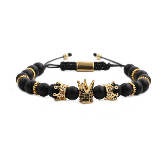 MAJESTY Men's 2pcs Crown  Luxury Bolo Bracelet Set