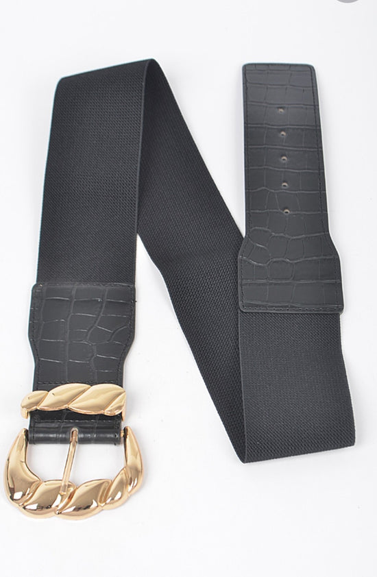 CROC Print Elastic Waist Belt Plus Size