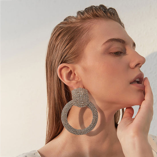 Load image into Gallery viewer, PARRIS Pave Hoop Earrings
