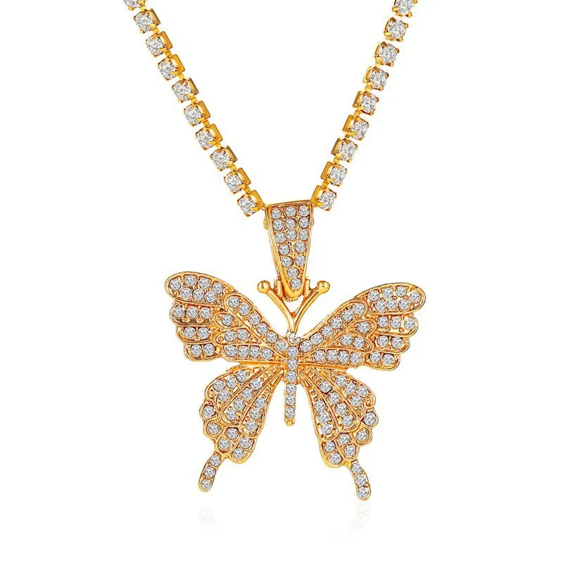 Load image into Gallery viewer, FLY GYRL Crystal Pave Butterfly Pendant
